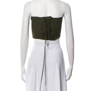 Tibi Olive Knit Lace Up Versitle Corset Top/Belt